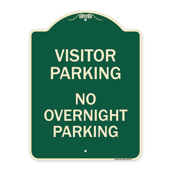 Signmission Visitor Parking No Overnight Parking Heavy-Gauge Aluminum Sign, 24" x 18", G-1824-22731 A-DES-G-1824-22731 - main